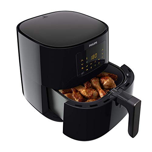 Philips HD9280/90 Airfryer XL Essential (heteluchtfriteuse, 2000 W, 1200 g capaciteit, digitaal display, Wifi Connected) zwart