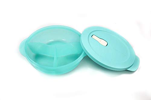 Tupperware CrystalWave magnetron 900 ml met scheiding turquoise Micro Wave Pop 39003