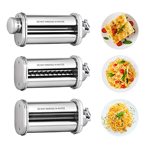 Coon Pastaroller voor Bosch keukenmachine, accessoires voor Bosch MUM 2 &amp; 5 serie keukenmachine, 3 stuks pastaroller voor spaghetti fettuccine, opzetstuk voor pastamachine voor Bosch