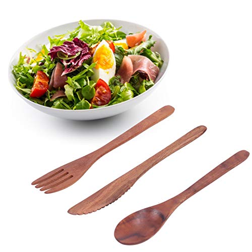 Keukenbestek sets, 3-delig houten serviesgoed, kantoorschool voor picknickbarbecue