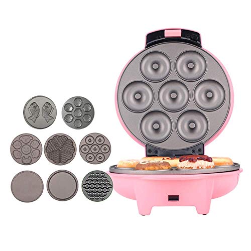 YFGQBCP Multifunctionele Wafelmachine, Donut Maker & Snack Maker Brownie met verwijderbare niet-stickplaten, 8 sets bakbakken, verstelbare temperatuur