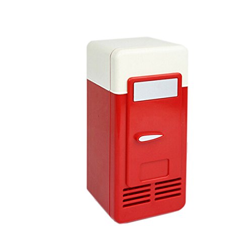 FRCOLOR Mini USB koelkast koelkast koelbox USB kan koeler (rood)