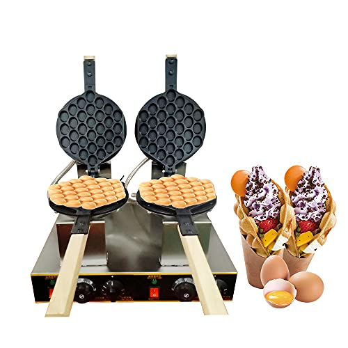 Wafelmachine voor enkel en dubbel ei met elektrische verwarming, wafelijzer met antiaanbaklaag, voor wafels en cakes