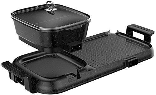 Draagbare Elektrische Grill, Draagbare Multi-function elektrische grill, Hot Pot bakblik Korean Barbecue Double Pot Household Indoor Non-Stick Pan, for familiefeesten