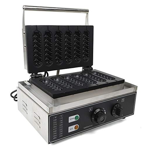 Wafelapparaat met timer, wafelmaker, steel, wafelmachine op steel, 1500 W, voor Franse hotdog elektrische machine Crispy