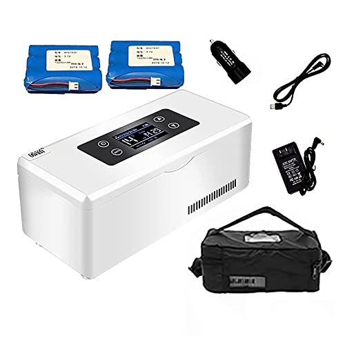 Yokbeer Insuline Koelbox 2-8? Drug Reefer koeler reiskoffer 8 uur oplaadbare batterij Mini geneeskunde Refrigerator Auto USB-lader Portable Drug Reefer (Color : 2 battery)