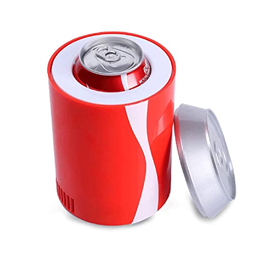 HMBB Draagbare Mini Koelkast, USB ingeblikt koeler vriezer Kleine koelkast, mini-home outdoor mobiele koelkast auto elektronische koeler, voor thuis, auto, kantoor, slaapkamer enz (Color : Cola)