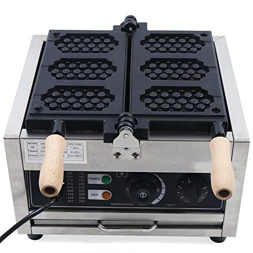 Wafelmachine, wafelijzer, Belgische vierkante wafels, thuiszijde, commerciële timer, 1500 W, 50 ~ 300 °C, voor bakkerijen, restaurants, kioske kantine