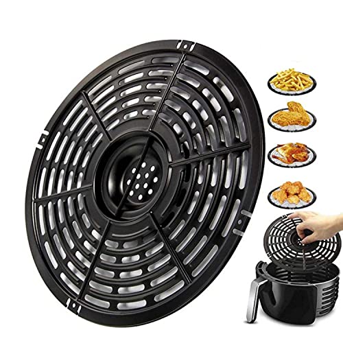 scosao Airfryer vervangende crispplaat voor 4 QT/5 QT ronde airfryers, Airfryer Grillpan accessoires Non-stick Airfryer pan voor bakovens, vaatwasmachinebestendig,4.QT