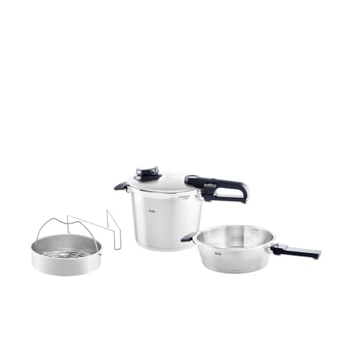 Fissler Vitavit Premium snelkookpan en snelkookpan, set van 2,6 liter en 6,3 liter