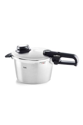 Fissler Vitavit Premium snelkookpan (4,5 l, Ø 22 cm) drukpan van roestvrij staal, 4 kookniveaus, met mand, compatibel met inductie