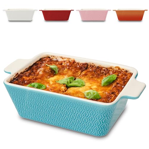 Kleine Keramische Braadpan - Extra Hoge Rand - Antiaanbaklaag en Krasbestendig - Vierkant (Blauw)