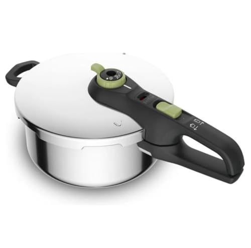 Tefal P2580400 Secure Trendy snelkookpan 4 liter twee programma's groenten en vlees snellere maaltijden zachte resultaten snelkookdeksel geschikt voor inductie voor maximaal 4 personen