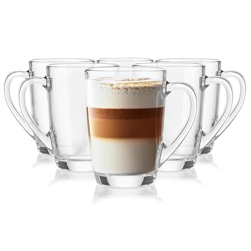 Glasmark Krosno Latte Macchiato-Glazen Cappuccino-Set Theeglazen-Set Met Handvat Dessertglazen Waterglazen Koffieglazen Glühwein-Glazen Ijskoffieglazen Glühweinbekers Grogglazen 6X 300 Ml