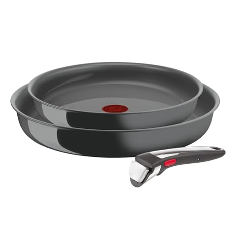 Tefal Ingenio Renew ON 3-delige pannenset, verwijderbare handgreep, keramische antiaanbaklaag, duurzaam ontworpen, gerecycled, gezond koken, Thermo-Signal, alle kookplaten inclusief inductie, L26191