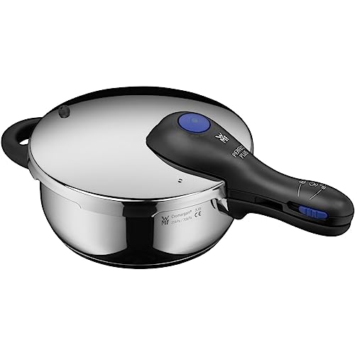 WMF Perfect Plus One Pot Snelkookpan, 3 liter, stoomkookpan met vlamvertragend, groot kooksignaal, 2 kookstanden, afneembare dekselgreep, eenhands-kookstandregelaar, Cromargan roestvrij staal