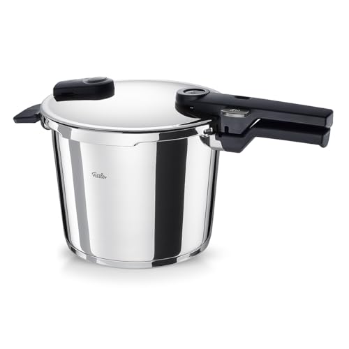 Fissler Vitaquick Snelkookpan (6 l, 22 cm) drukpan van roestvrij staal, 2 kookstanden, gemaakt in Duitsland, compatibel met inductie