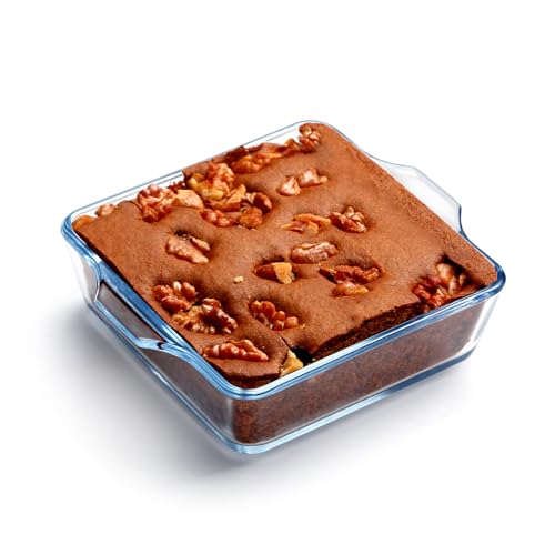 NUTRIUPS 0,4 l kleine glazen ovenschaal lasagne ovenschaal voor 1 persoon glazen bakplaat 12 x 12 x 4 cm, ovenbestendig, magnetronbestendig