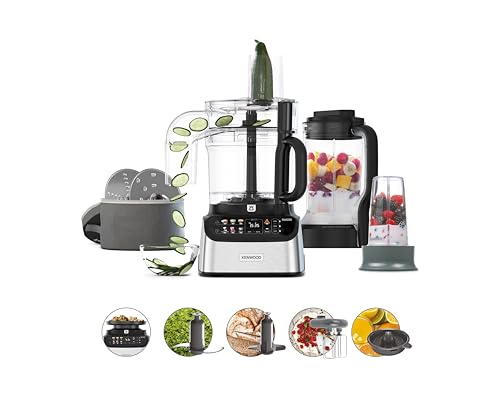 Kenwood MultiPro OneTouch FDM73.850SS Multifunctionele keukenmachine met 13 accessoires, geïntegreerde weegschaal, vaatwasmachinebestendig, 1000 W, zilver