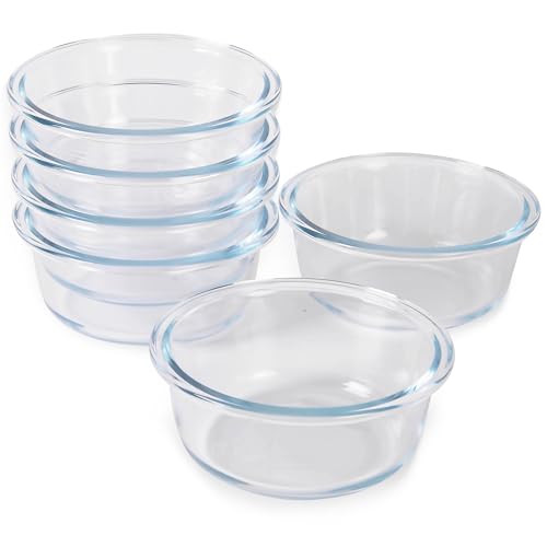 HGMD Ovenschalen Set - 6 Stuks - 370ML - Glas - Rond - Ovenschaaltjes 1 persoon - Ovenschaaltjes klein - Vaatwasserbestendig