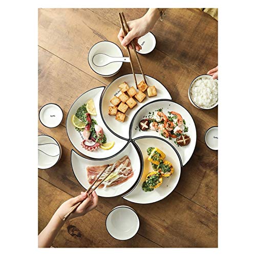 Keramiek Serviesgoed Keuken- en eetkamerservies Luxe serviesgoed Volledige serviceset BPA-vrij Vaatwasmachinebestendig Cadeau-idee voor elke gelegenheid Creativiteit Villatafeldecoratie