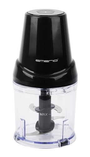 EMERIO Hakmolen met 500 ml inhoud van de container, sterke 400 W DC-motor, elektrische multifunctionele hakmolen, 4 messen van roestvrij staal voor het fijnmaken van bijvoorbeeld vlees, uien, fruit en