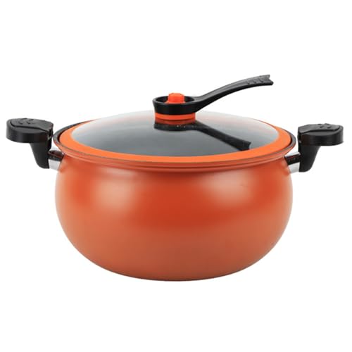 Mini-snelkookpan, grote capaciteit snelverwarming drukpot met vergrendelingshandgrepen, anti-aanbaklaag, multifunctionele micro-voorraadpot voor gas, inductie, elektrische fornuizen, rood